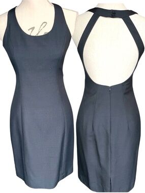 Kay Unger Evening Black Silk Open Back Mini Dress (2)